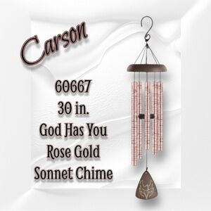 Carson New in the Box! 30 in God Has You Rose Gold Sonnet Wind Chime 60667